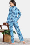 Zivame Indigo Wild Knit Poly Pyjama Set - Moonlight Ocean — thumbnail 4